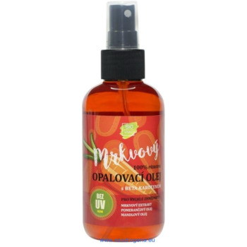 100% Přírodní opalovací z olej s mrkvovým extraktem SPF 0